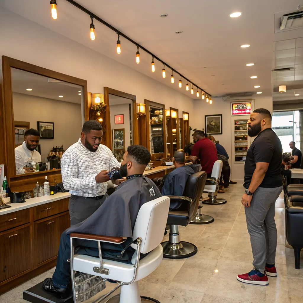 Community inside barbershop